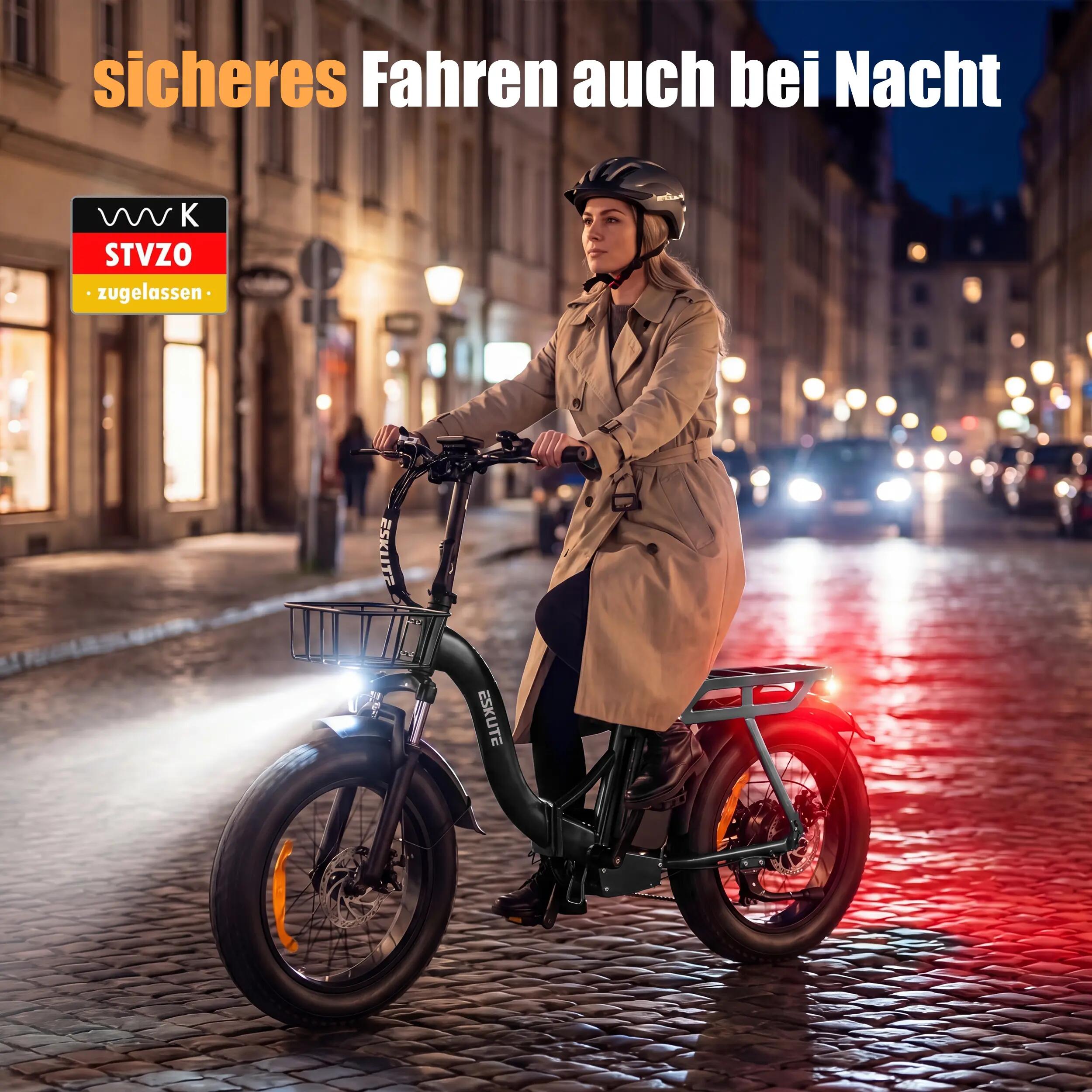 Vélo Électrique ESKUTE D202｜Moteur 250W｜48V 20.8Ah｜Pneu 20" 4/8