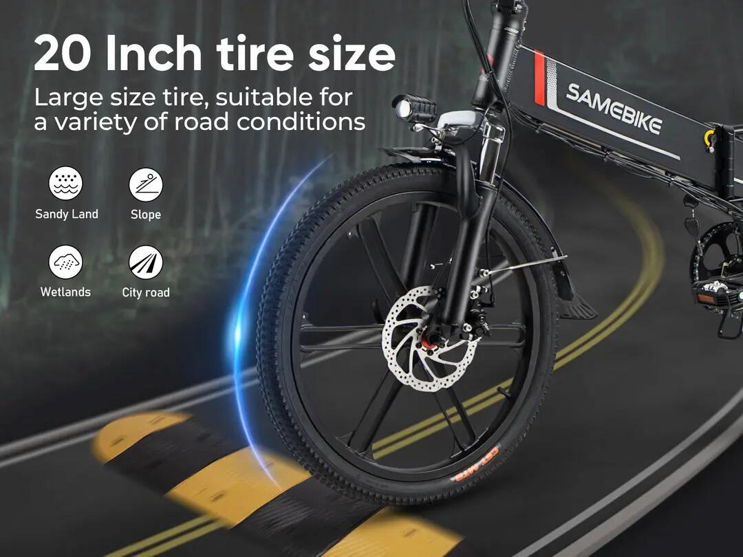 Bicicleta elétrica urbana 20LVXD30-II 250W 48V10Ah 20 polegadas 7/10