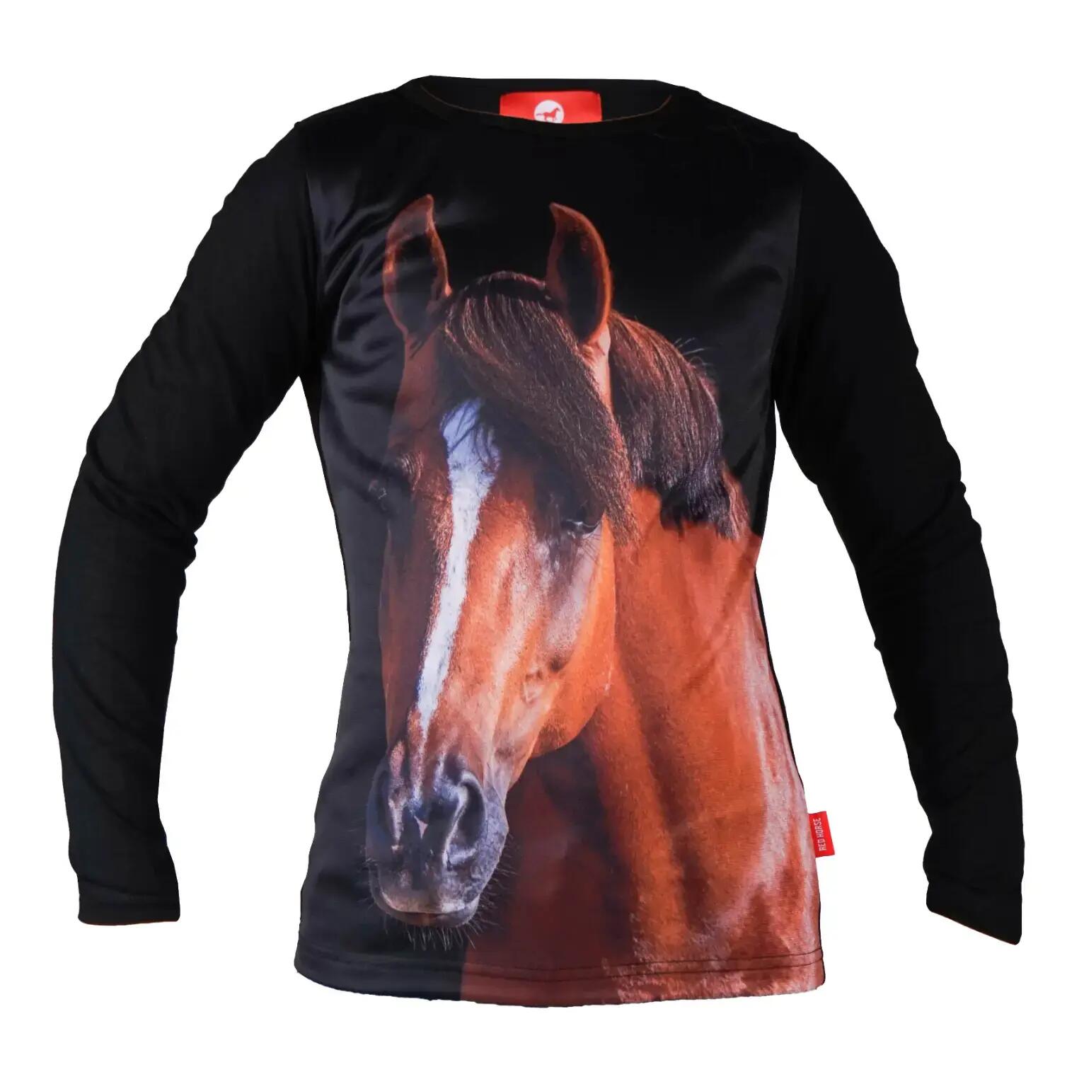 Camiseta de manga larga para niños Red Horse Pixel 2/2
