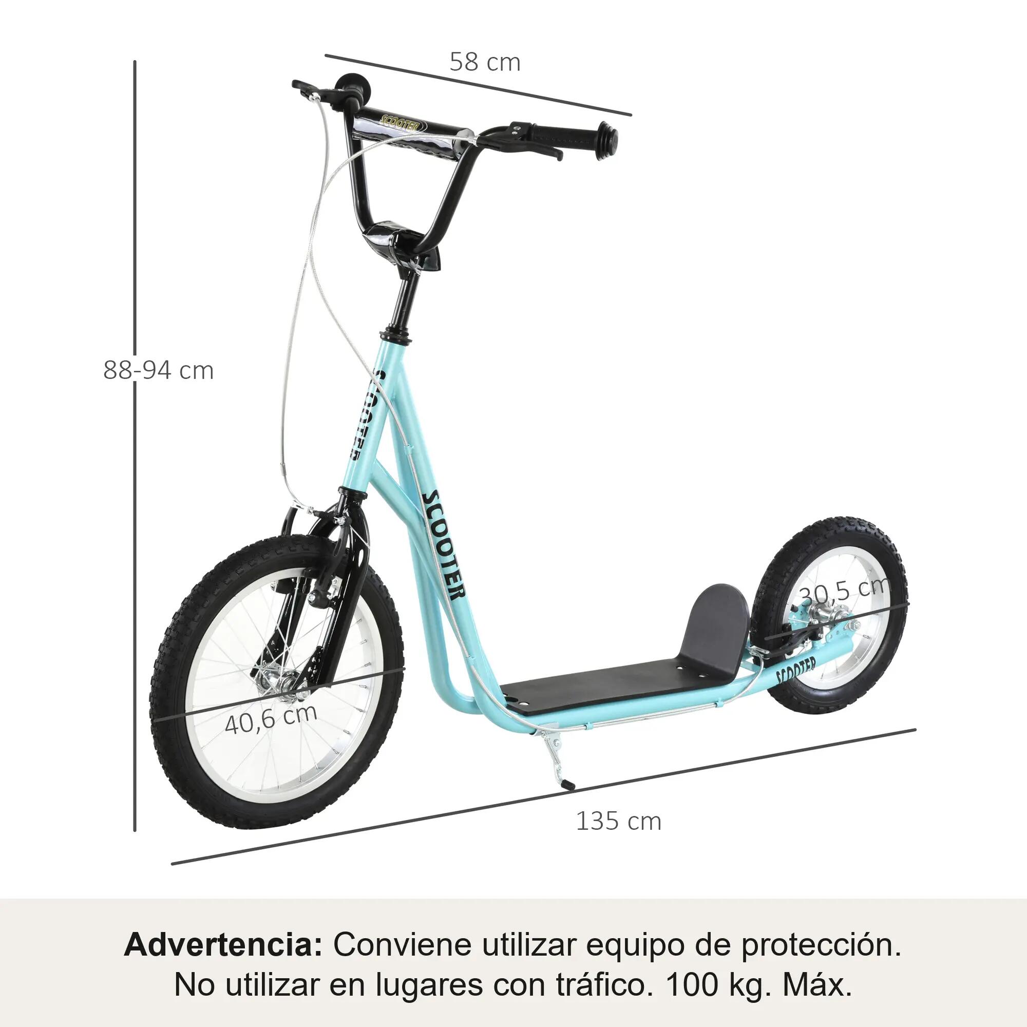 Trotinete para crianças 135x58x88-94 cm Azul HOMCOM 3/8