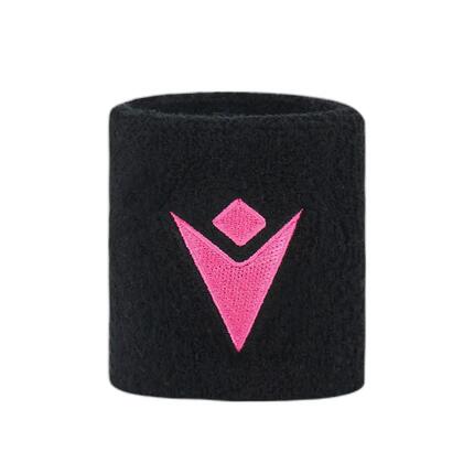 Polsbanden - tennis - unisex - absorberend stretch katoen - zwart / roze