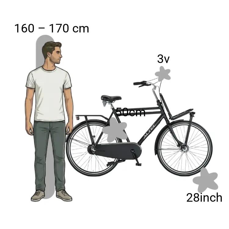 Bicicletta usata Altec Retro Transportfiets Mat Zwart 2/4