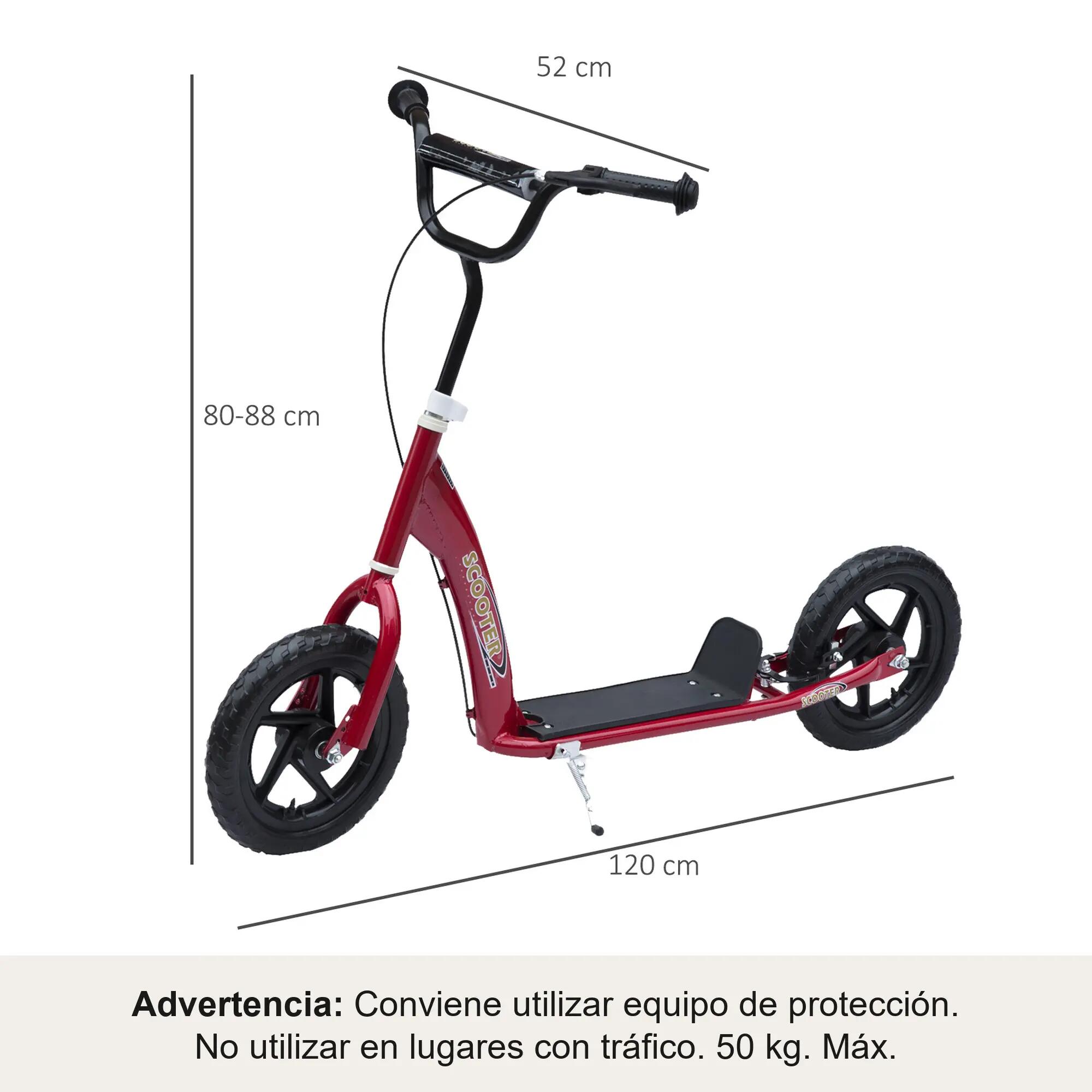 Patinete para Niños HOMCOM 120x52x88 cm Rojo 3/7