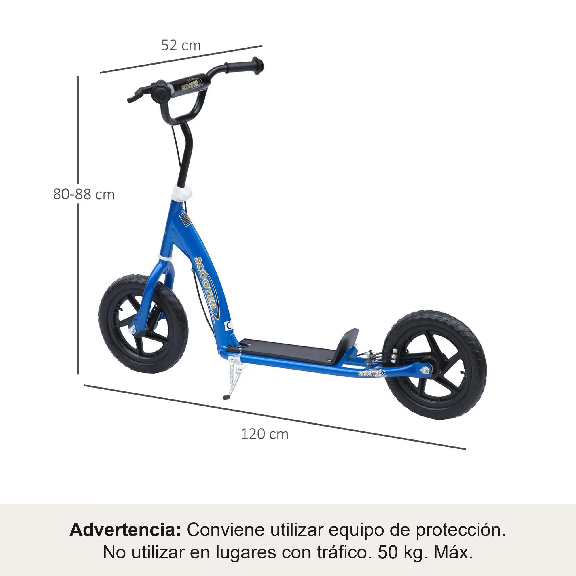 Patinete para Niños HOMCOM 120x52x88 cm Azul 3/7