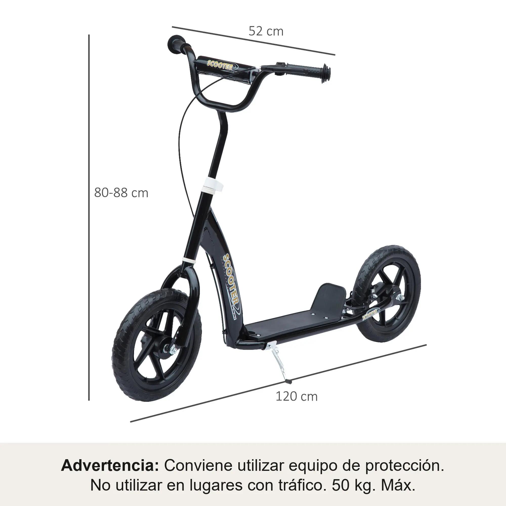 Patinete para Niños HOMCOM 120x52x88 cm Negro 3/7