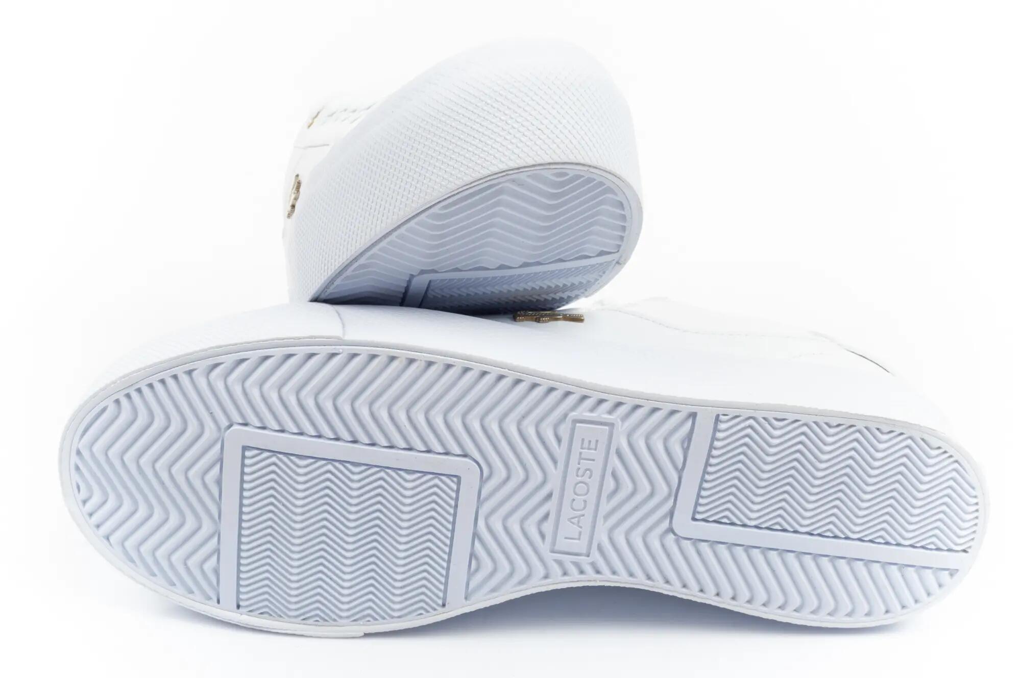 Dames Ziane Leren Platform Trainers (Wit/Goud) 9/10