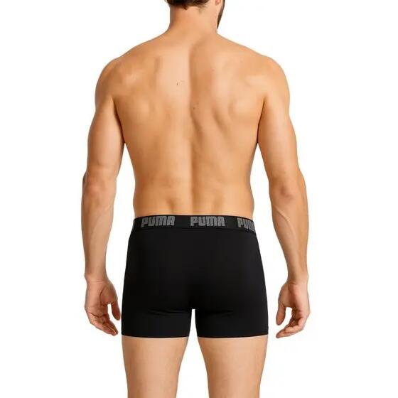 Puma férfi boxeralsó 2 db-os csomag, fekete, szürke [521015001 691], M méret