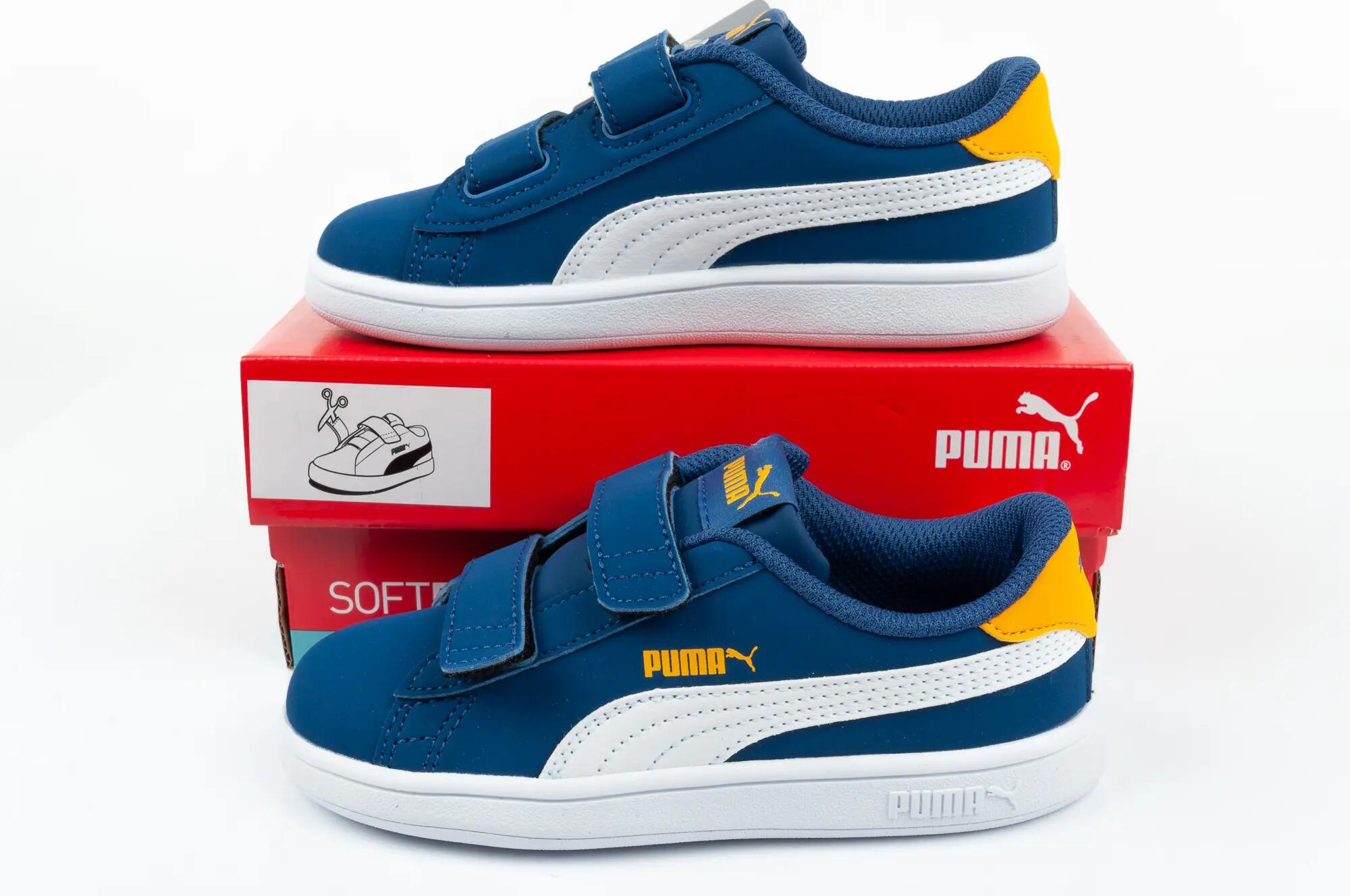 Scarpe Pelle Ecologica Bambini Puma Smash V2 Blu 10/10