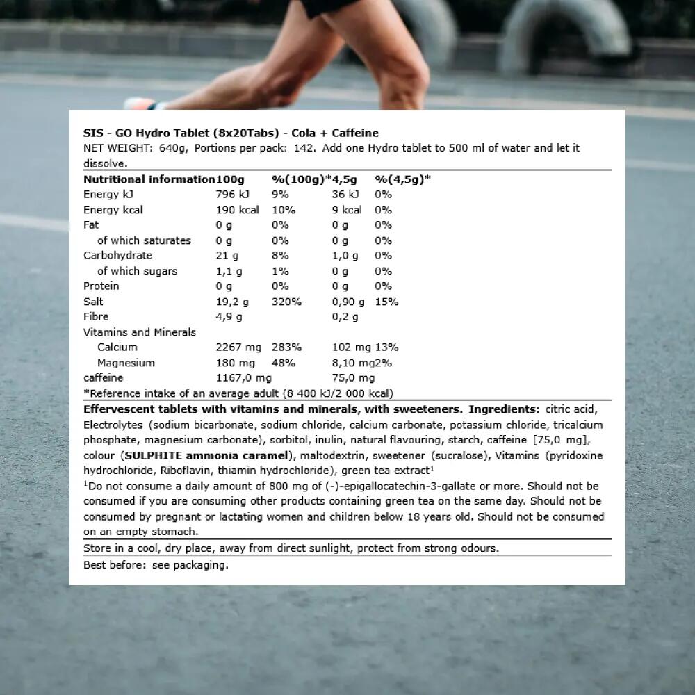 Elektrolyt Brausetabletten - 20 Stück - Go Hydro Cola 3/4