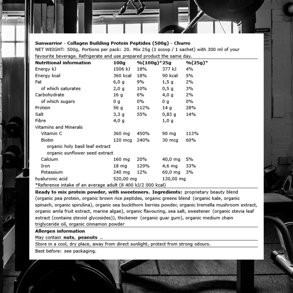 Sunwarrior Collagen Building Protein Peptides (500g) Churro - Eiwitten 3/3