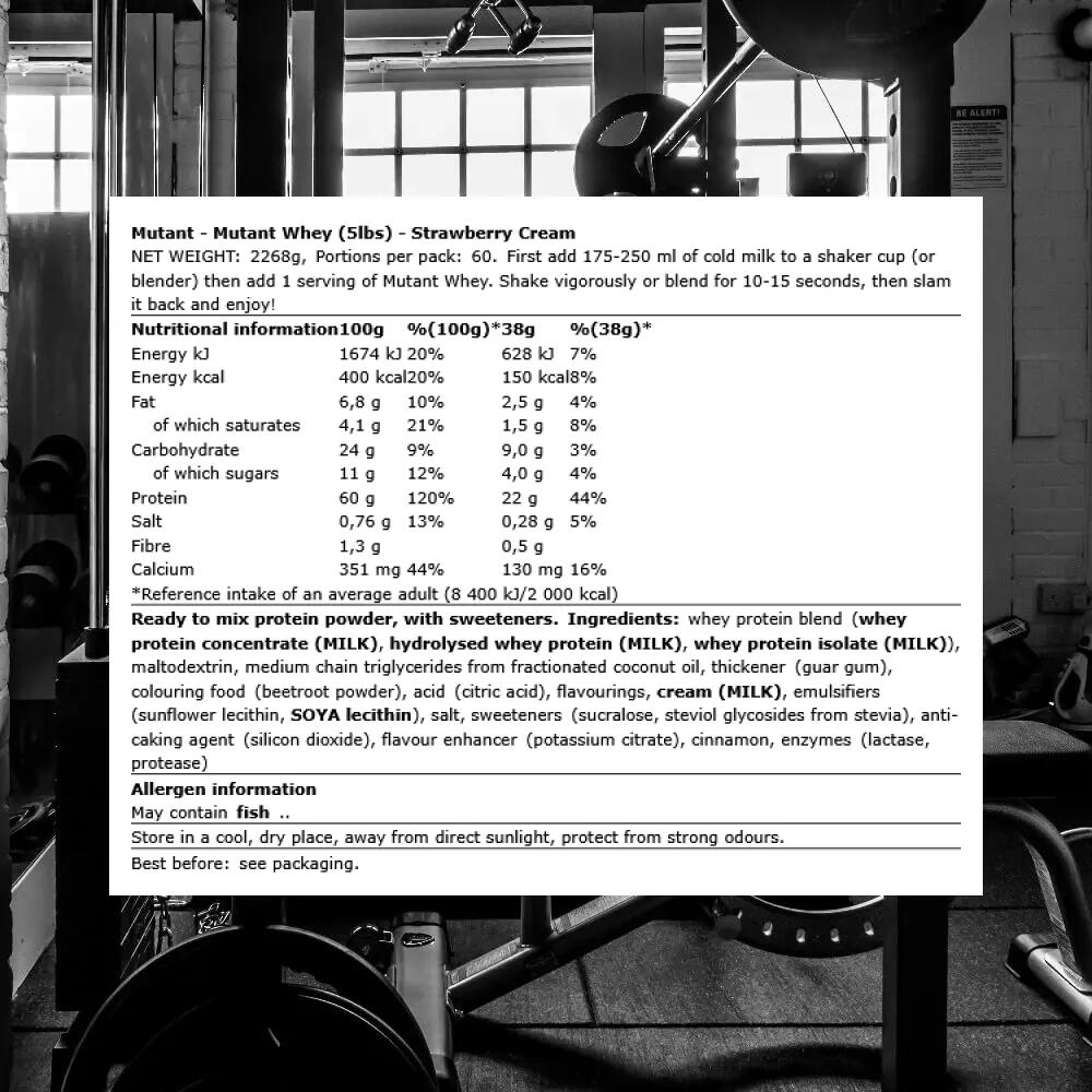 Mutant Mutant Whey (5lbs) Strawberry Cream - Eiweiße - Molkenprotein-Mischung 3/3