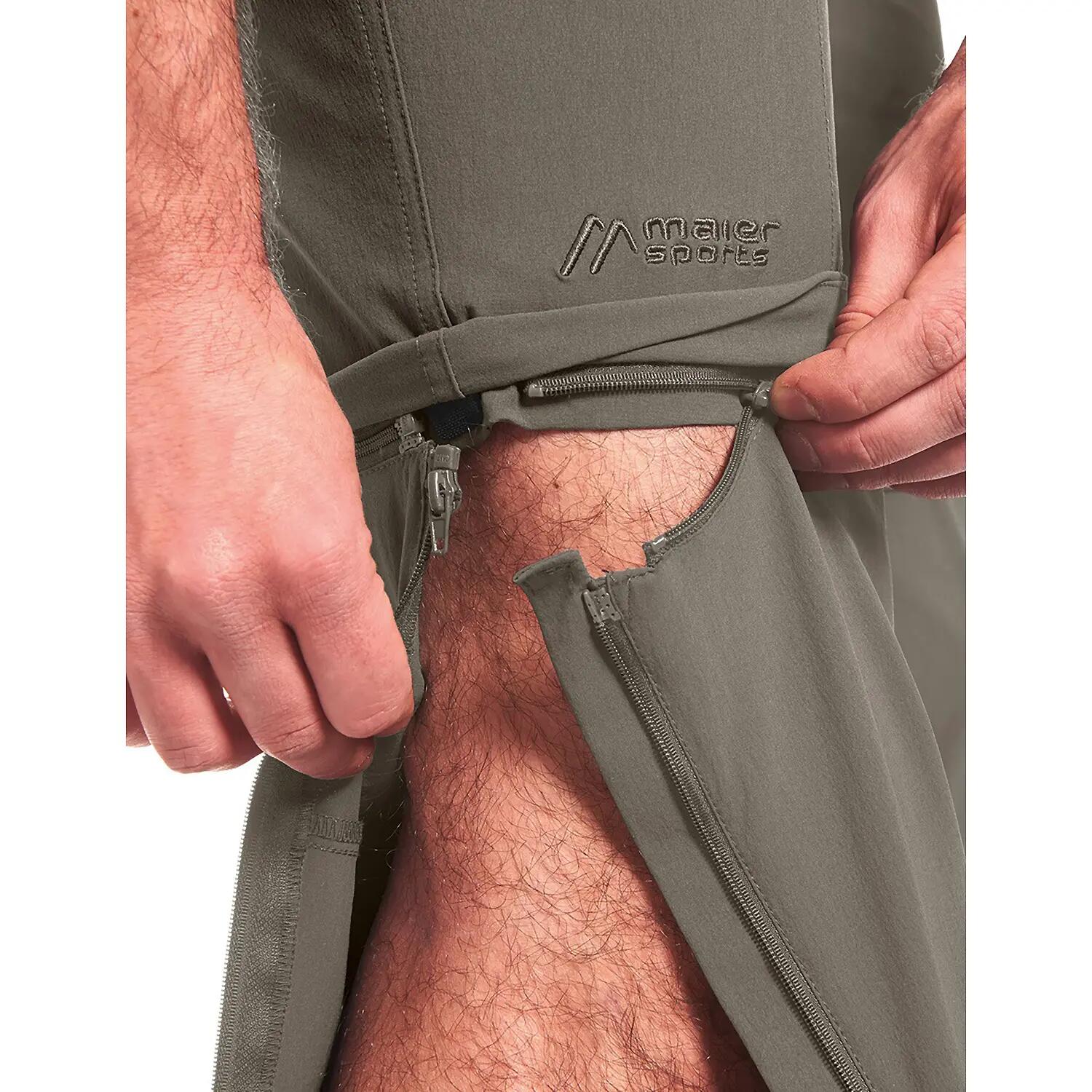 Pantaloni convertibili da uomo Maier Sports Tajo Regular Brown 10/11