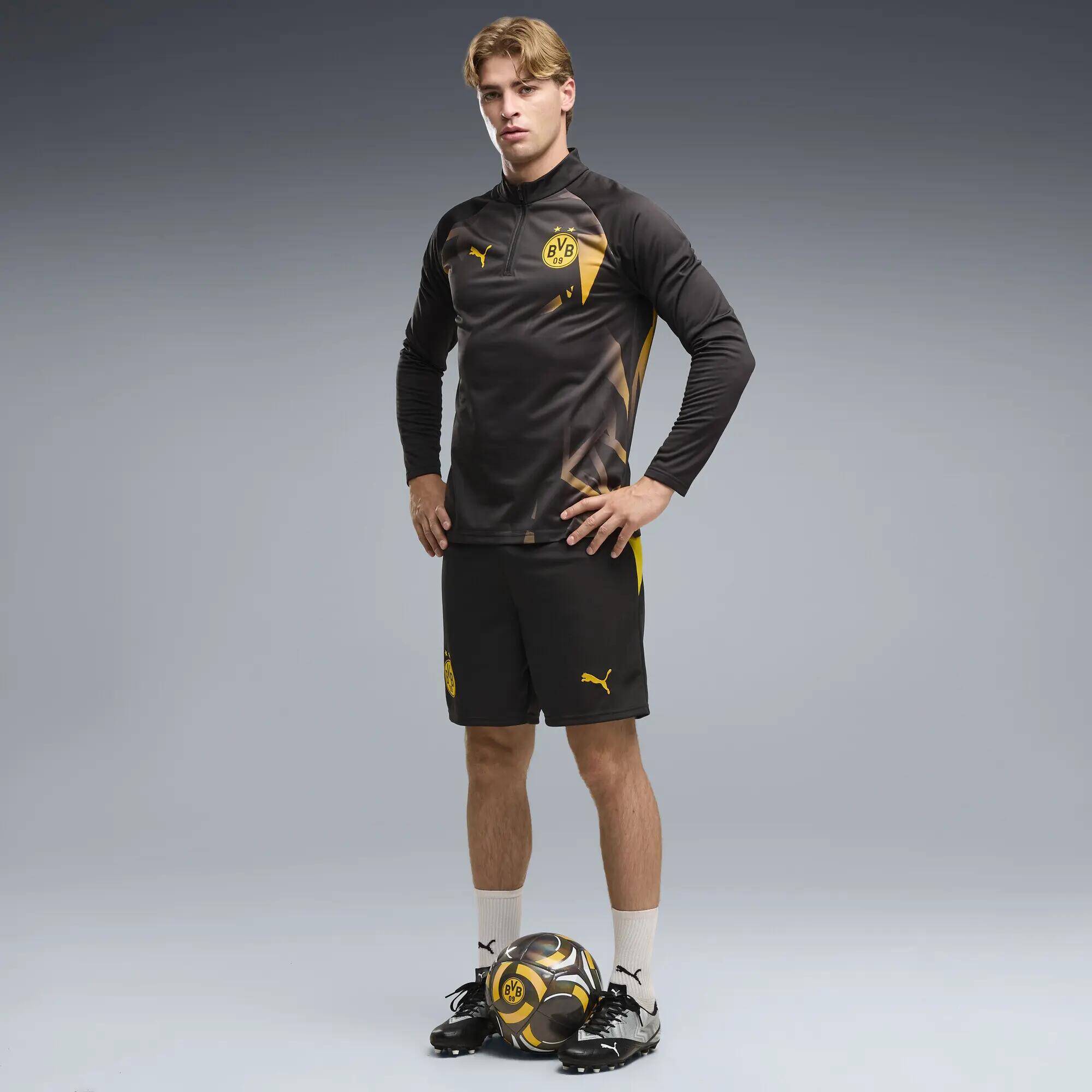 Męska koszulka na rozgrzewkę Borussia Dortmund z zamkiem 1/4 PUMA 4/5