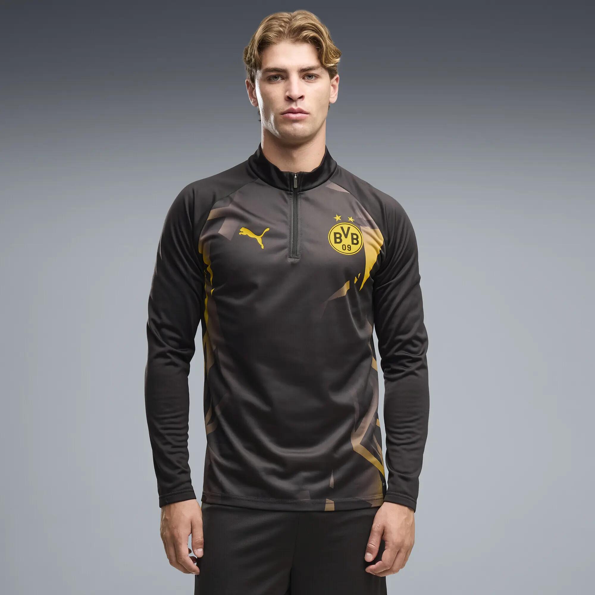 Męska koszulka na rozgrzewkę Borussia Dortmund z zamkiem 1/4 PUMA 2/5