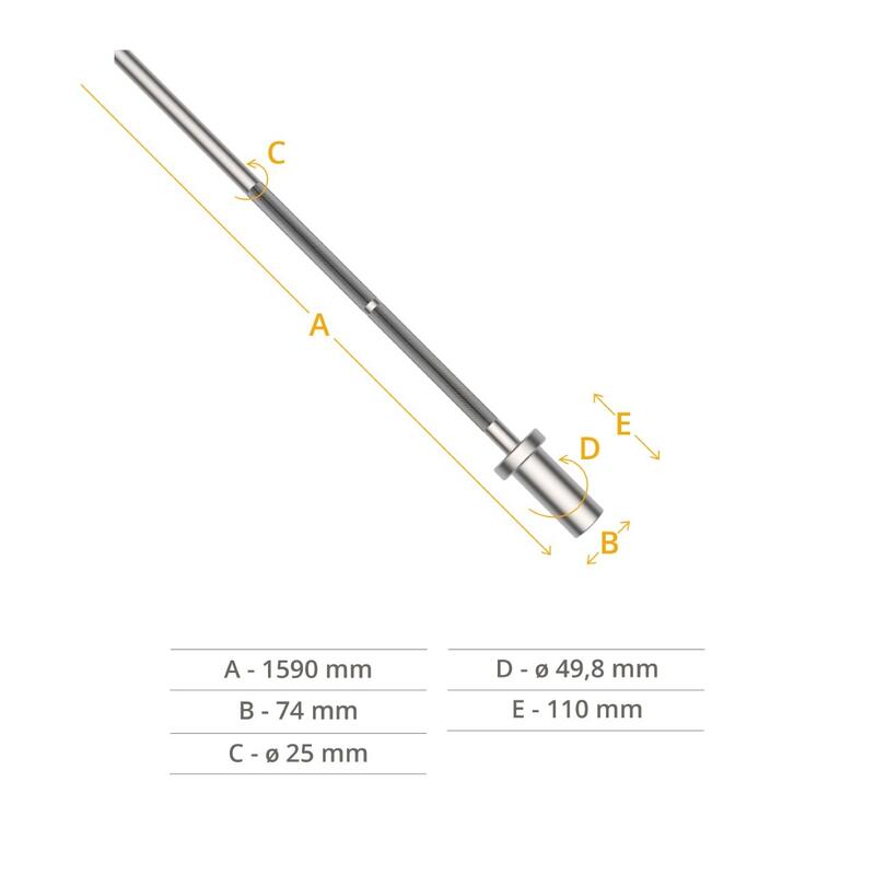 Barra Olímpica Tecnica  5kg Cromada