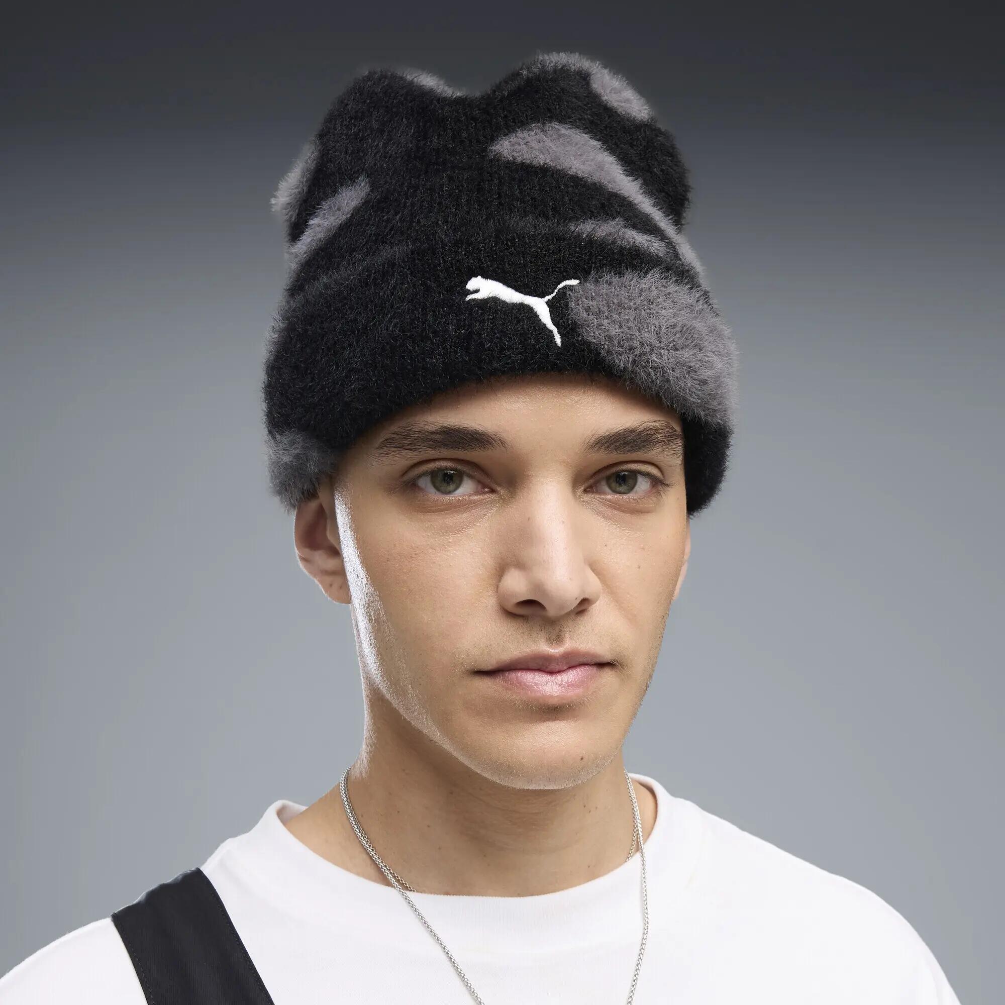 Gorro beanie de corona media de punto cepillado con estampado PUMA 2/3