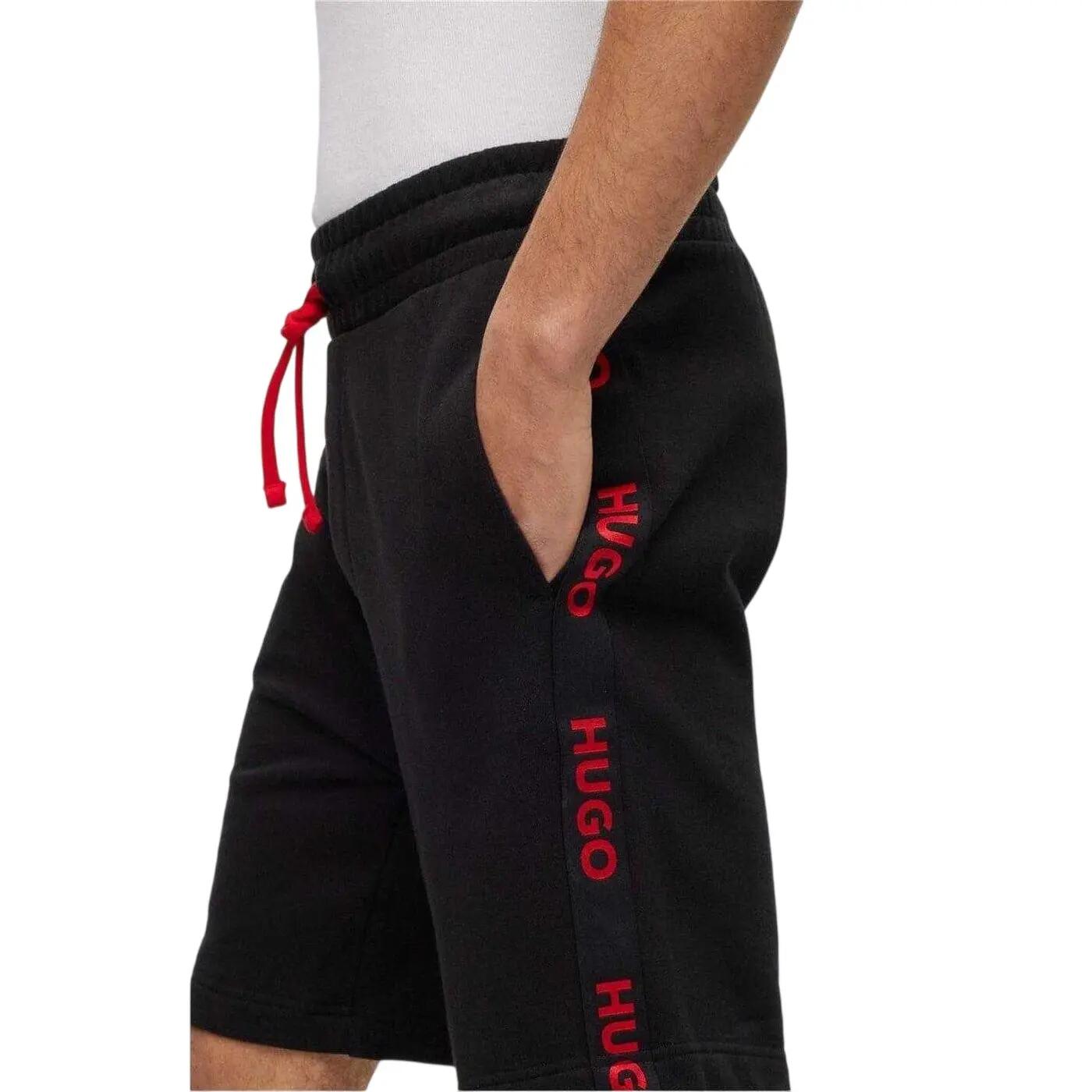 Mens Cotton Blend Side Logo Sweat Shorts (Black) 4/4