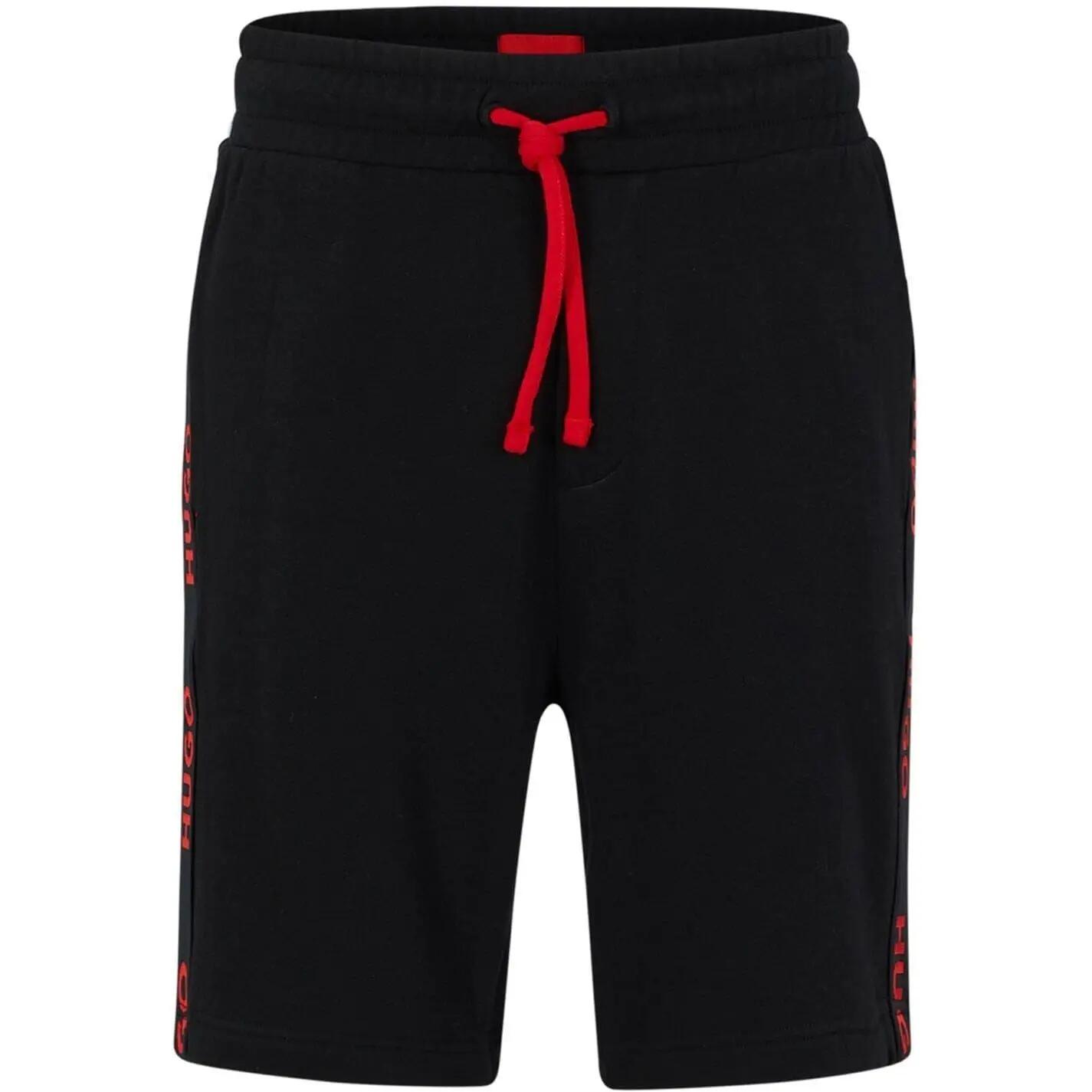 Mens Cotton Blend Side Logo Sweat Shorts (Black) 2/4