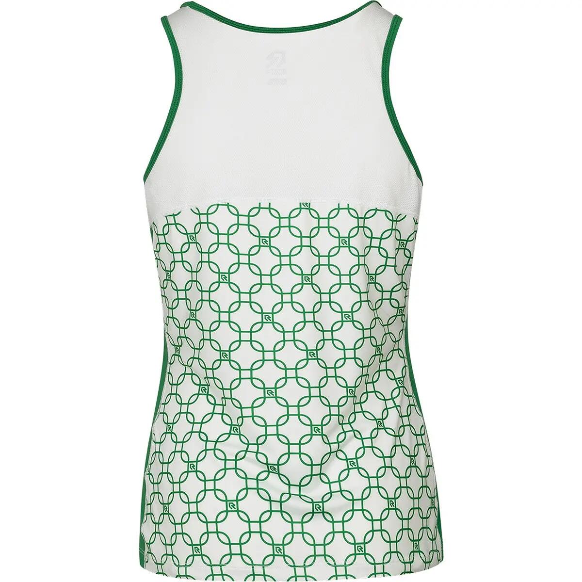 Kleding - Tennis - Dames - Singlet slim-fit - Robey Dropshot - Wit/Groen 4/5