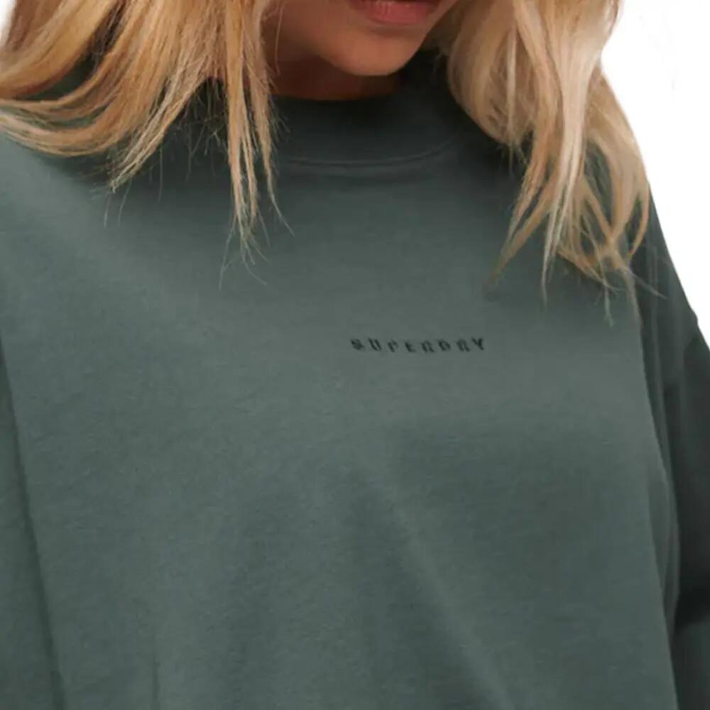 Camiseta Verde Micro Logo Superdry para Mujer 3/3