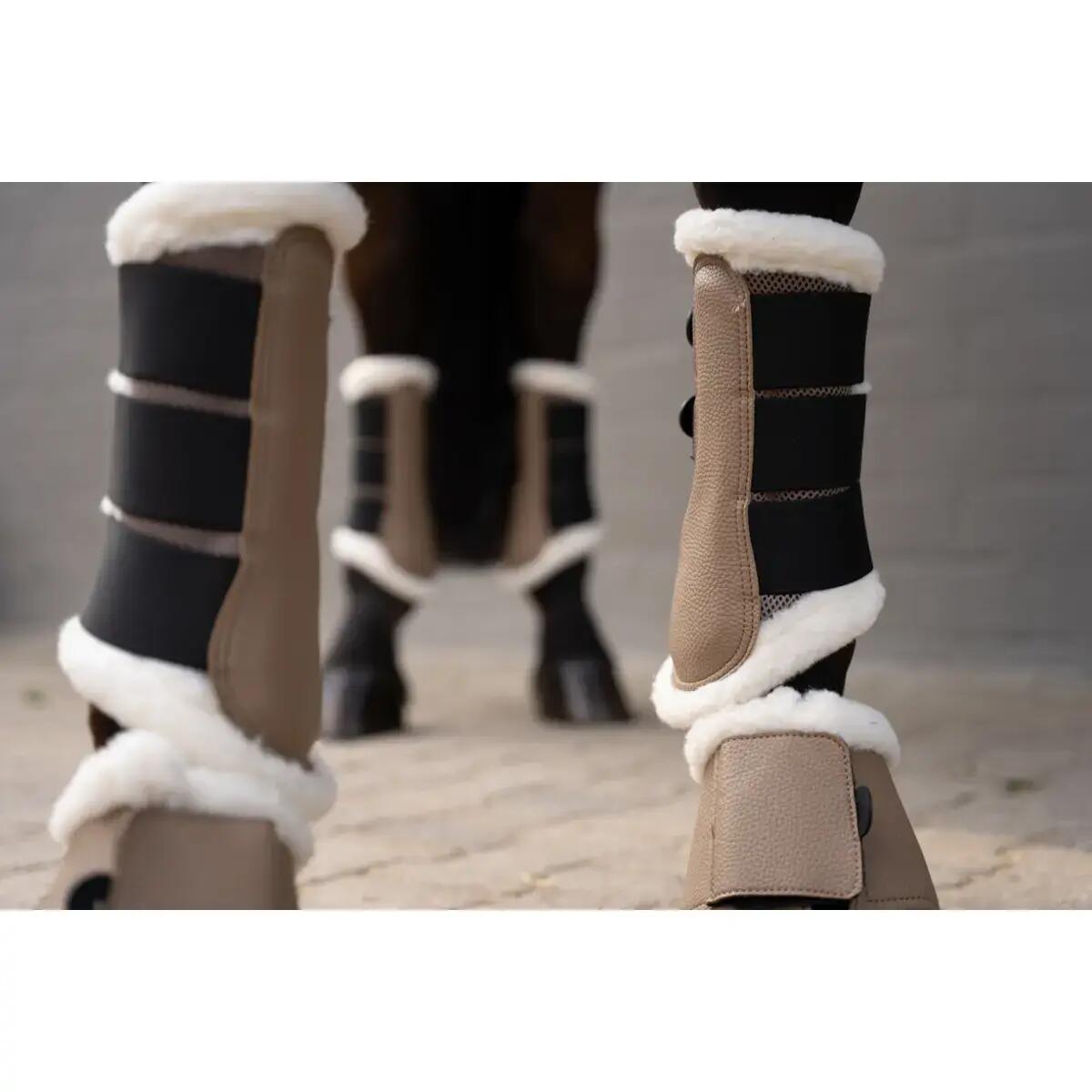 Gesloten peesbeschermers voor paard met bont HKM Comfort Premium Mesh 4/5