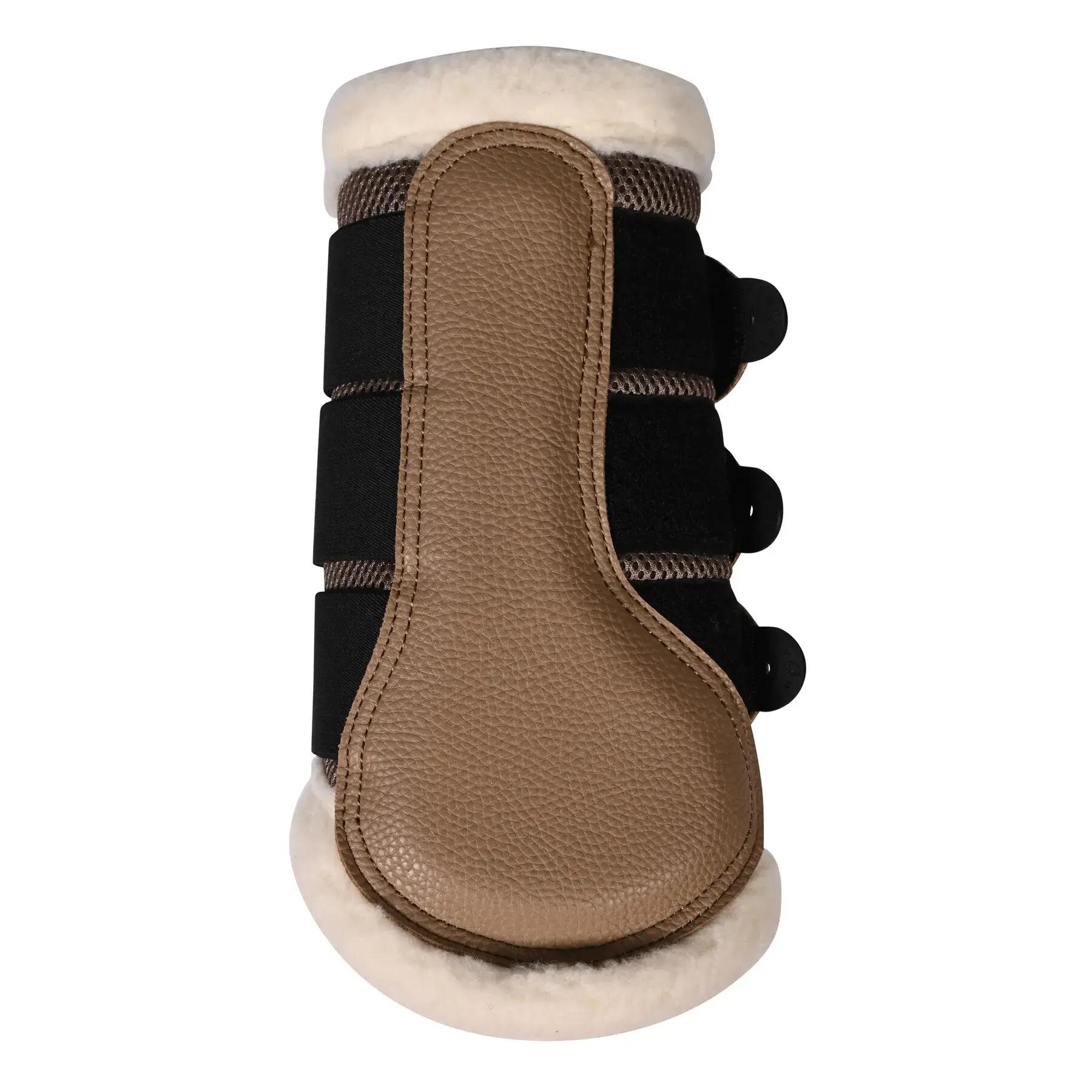 Gesloten peesbeschermers voor paard met bont HKM Comfort Premium Mesh 3/5