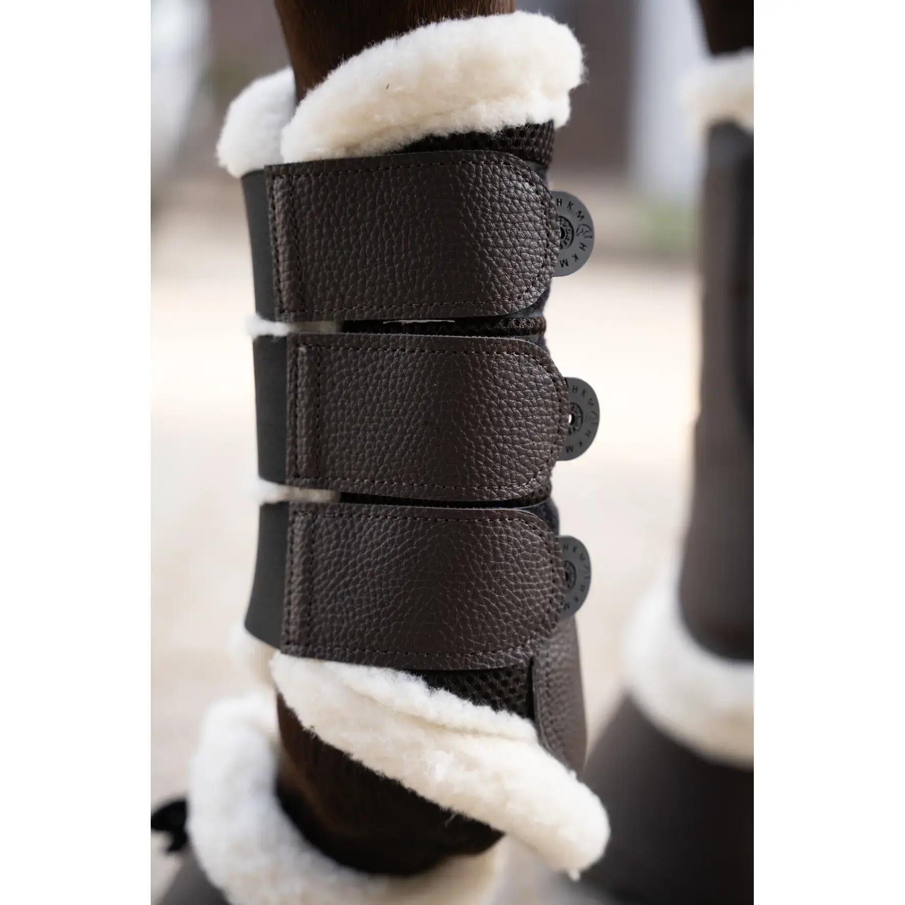 Gesloten peesbeschermers voor paard met bont HKM Comfort Premium Mesh 4/4