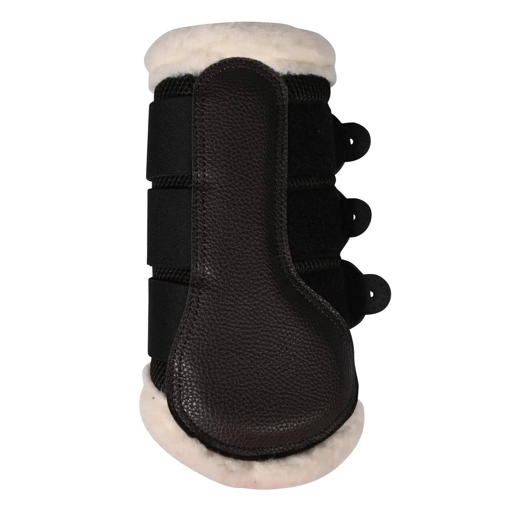 Gesloten peesbeschermers voor paard met bont HKM Comfort Premium Mesh 3/4