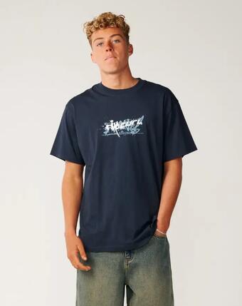Tee Shirt Coton Homme Rip Curl "ARCHIVE MASHUP TEE" S Bleu