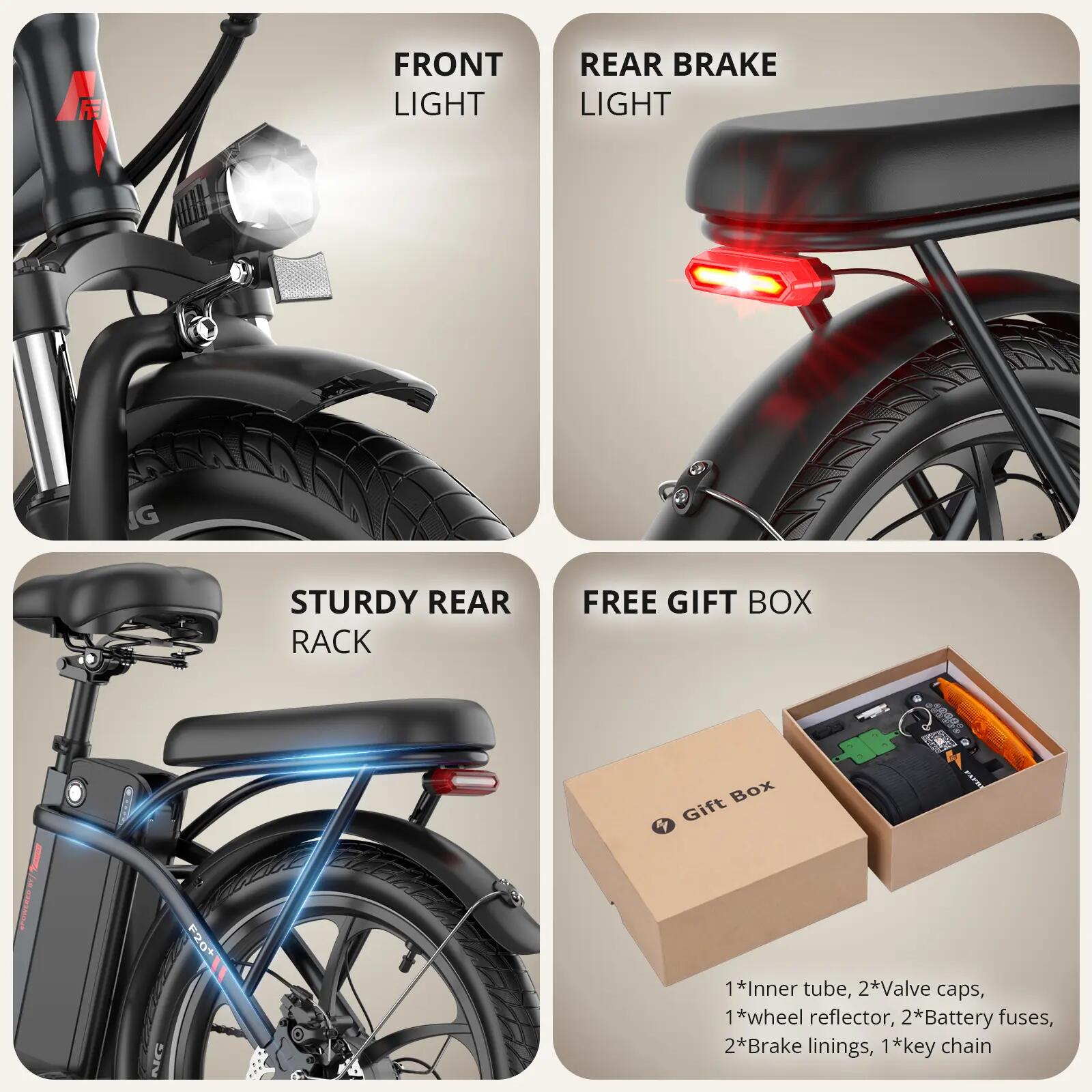 Bicicleta eléctrica FAFREES F20+, 20", motor de 250 W, 36V 20Ah Plegable 12/13