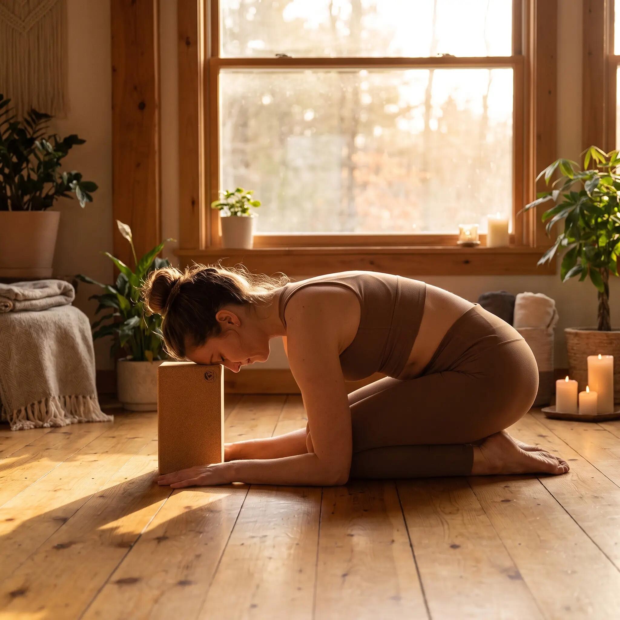 Yoga & Pilates Block 2er Set Naturkork rutschfest, antibakteriell, formstabil 2/6
