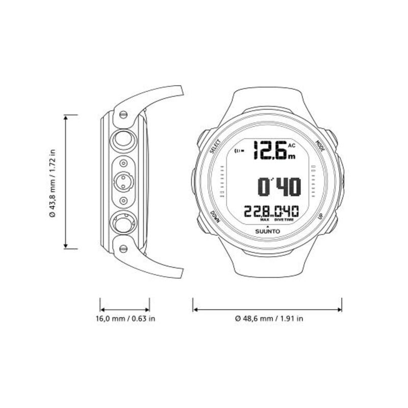 SUUNTO D4i LIME SILICONE DIVE COMPUTER WITHOUT USB
