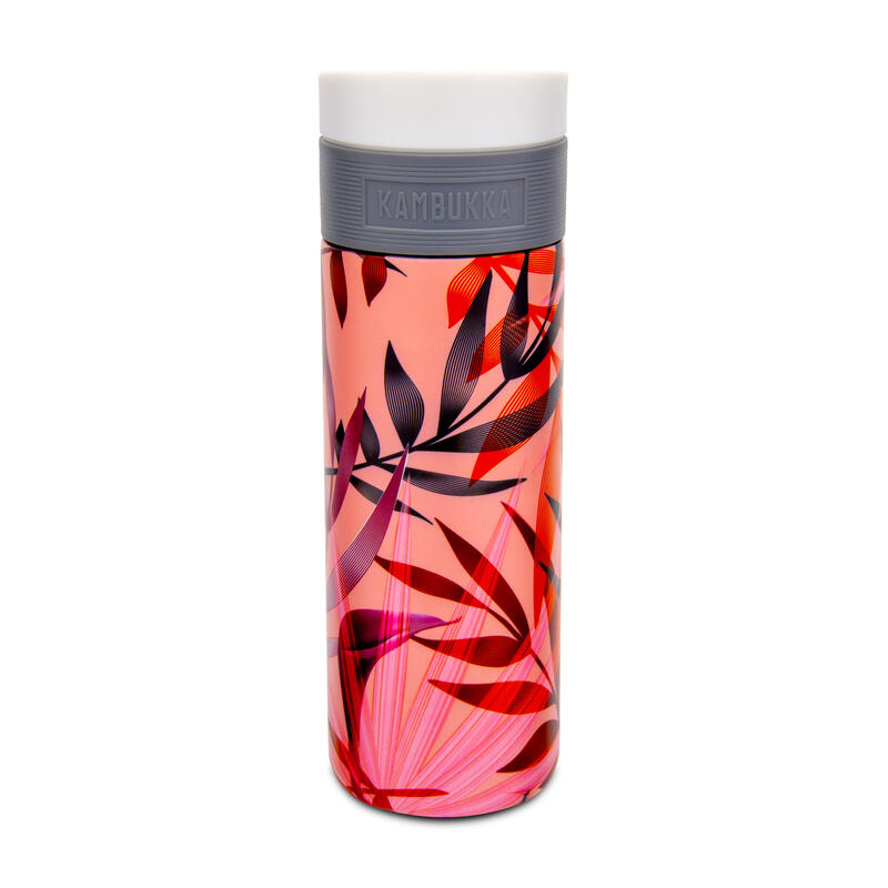 Etna保溫杯 (不銹鋼) 17oz (500ml) - 珊瑚紅色+喇叭花圖案