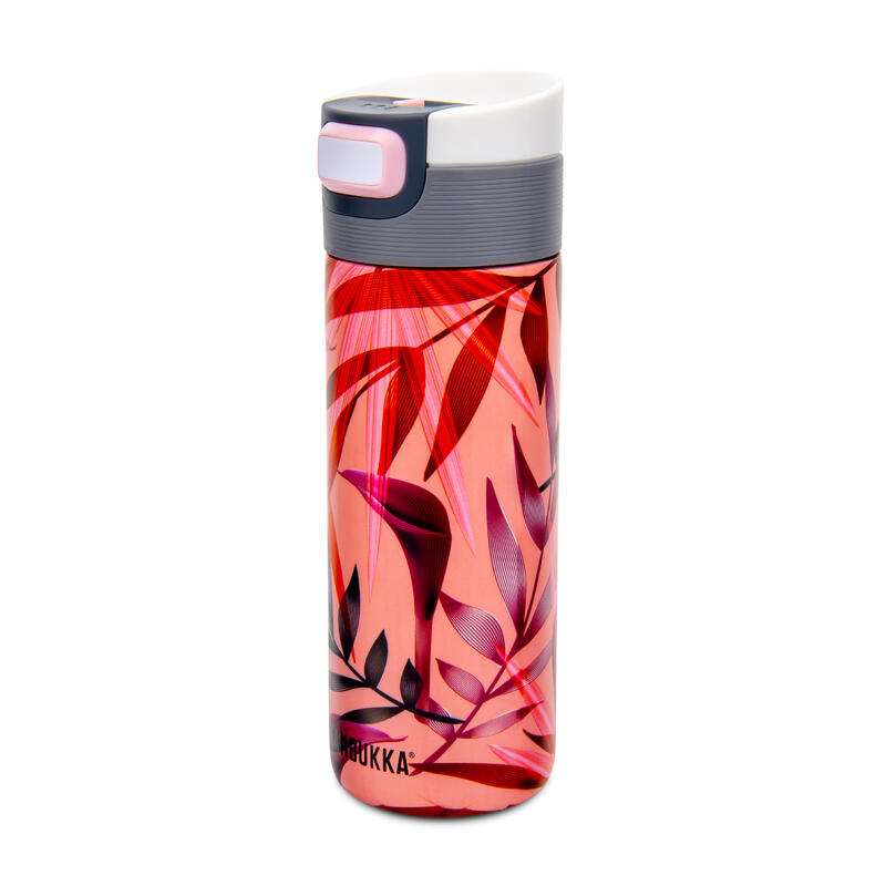 Etna保溫杯 (不銹鋼) 17oz (500ml) - 珊瑚紅色+喇叭花圖案