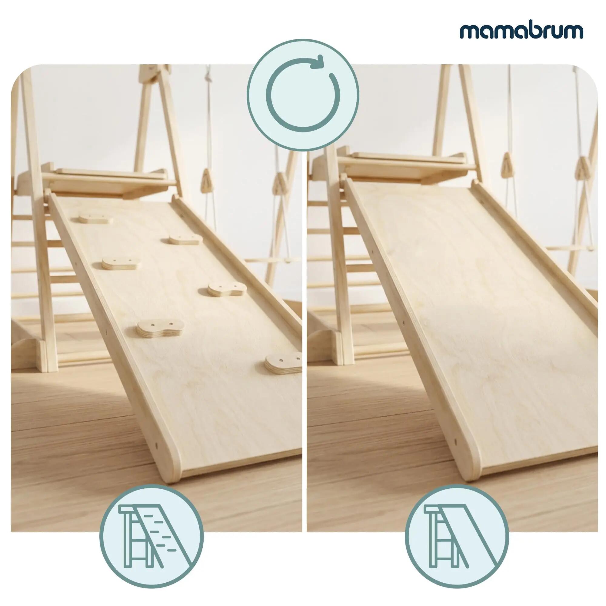 Área de jogos — escalada e escorregador — dobrável — natural 6/9