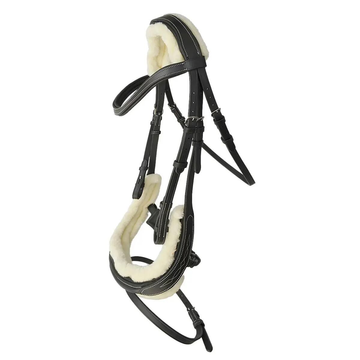 Bride équitation anglaise avec rênes en toile Hispano Hipica Jade 1/1