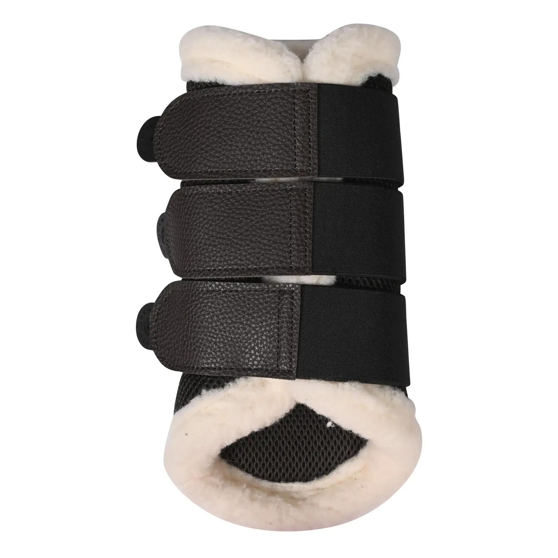 Gesloten peesbeschermers voor paard met bont HKM Comfort Premium Mesh 2/4