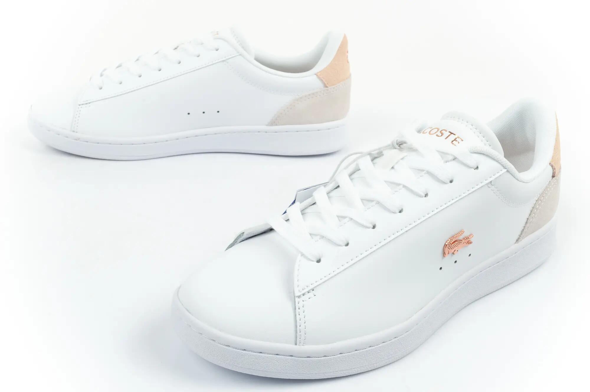 Scarpe Sportive PelleDonna Lacoste Carnaby Bianco Beige 9/11