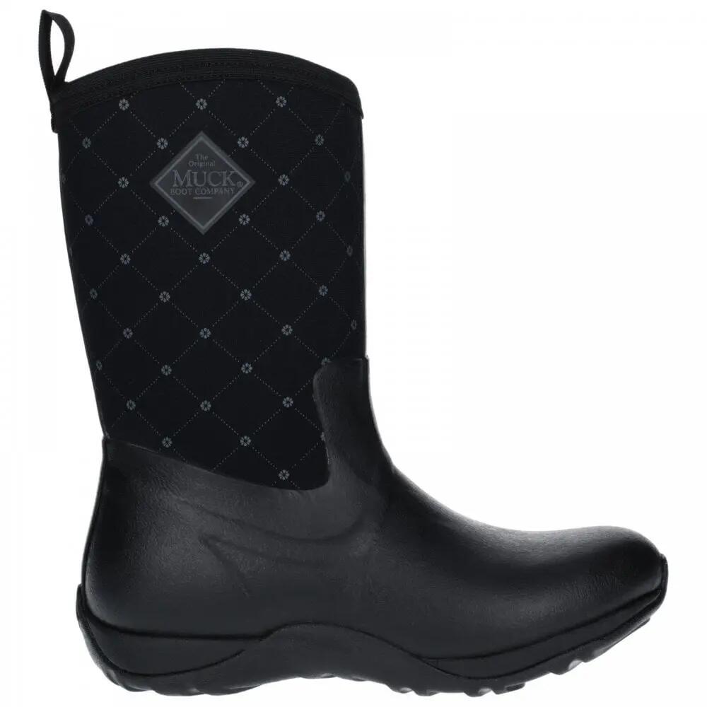 Unisex Arctic Weekend Gummistiefel Damen und Herren Schwarz Quilt 4/6