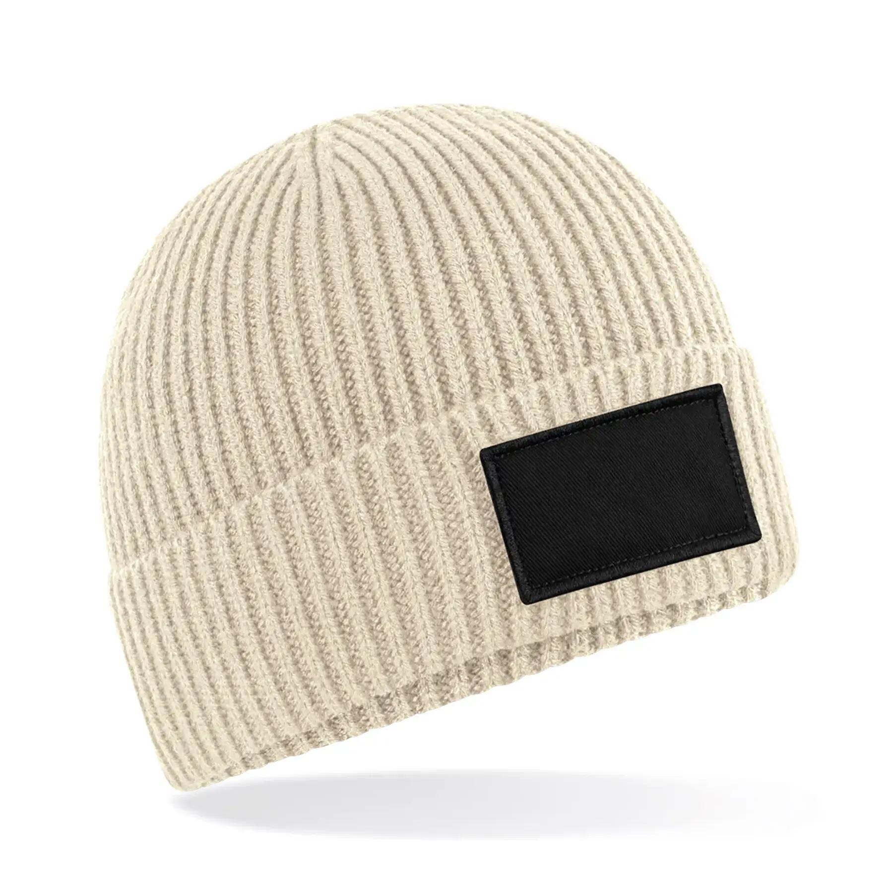 Bonnet tendance à patch - Oatmeal / Black - One Size 2/4