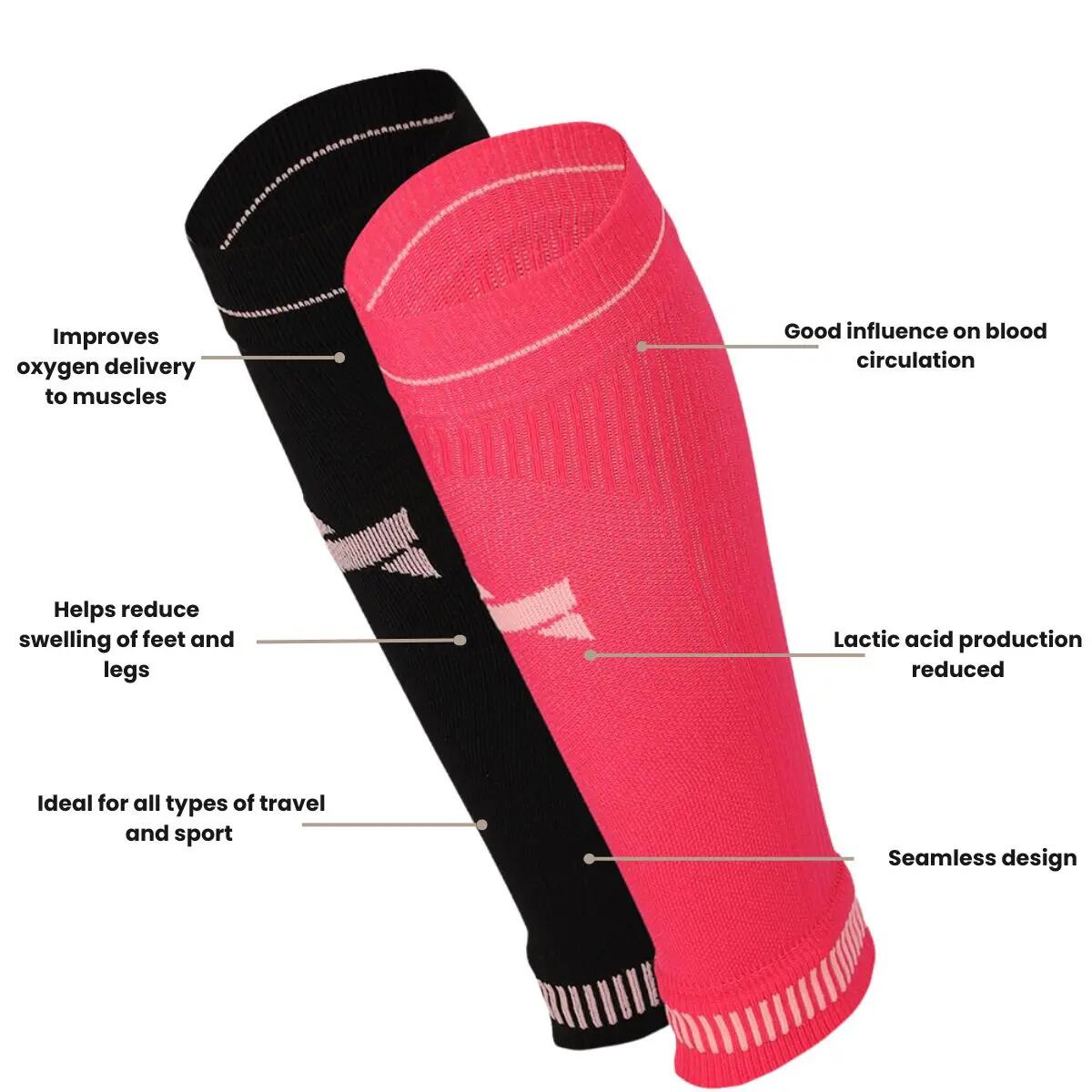 Manguitos de compresión para pantorrillas de running Multi Pink 3/4