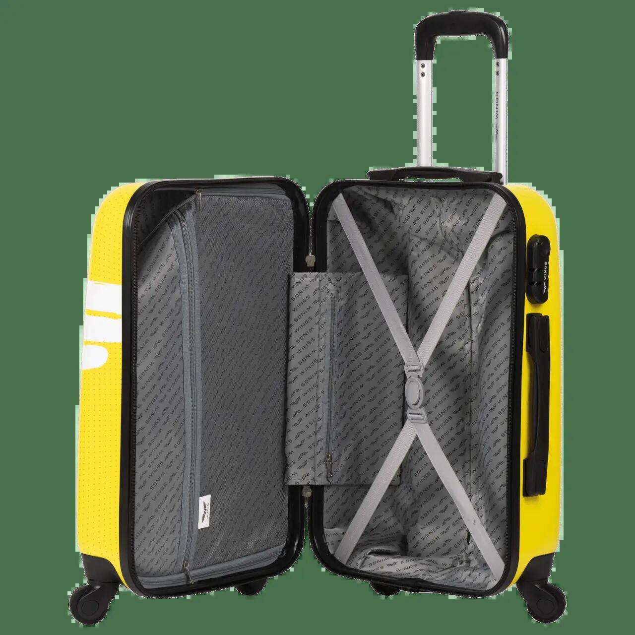 VALISE ENFANT CABINE RIGIDE WINGS BLEU ASTRONAUTE XS 18" 8/10