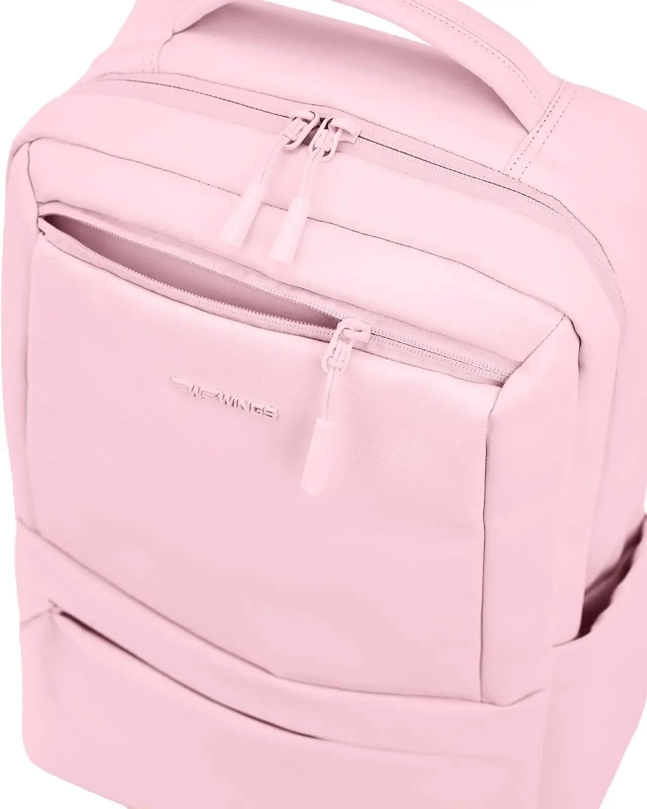 Plecak Kabinowy Wings Bagaż Z Kieszenią Na Laptop I Systemem Pleców Pink 6/10