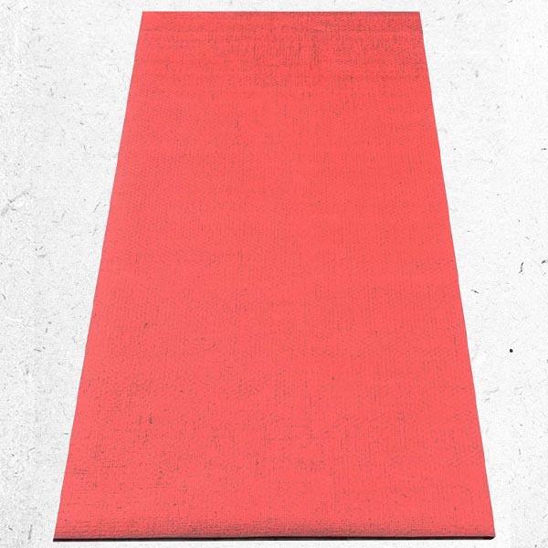 Tapis yoga bio latex jute - écoconception artisanale corail