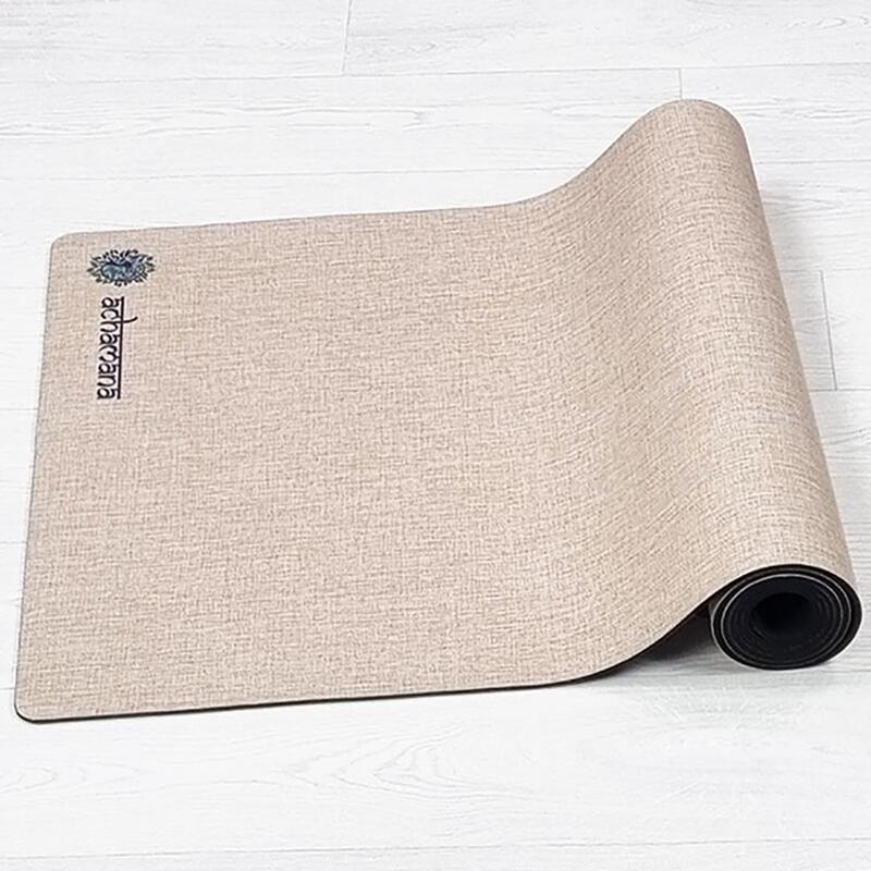 Tapis de yoga caoutchouc naturel et chanvre 4,5 mm + Sac transport, Chakra coeur