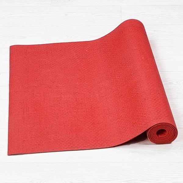 Tapis de yoga naturel jute - écoconception artisanale corail