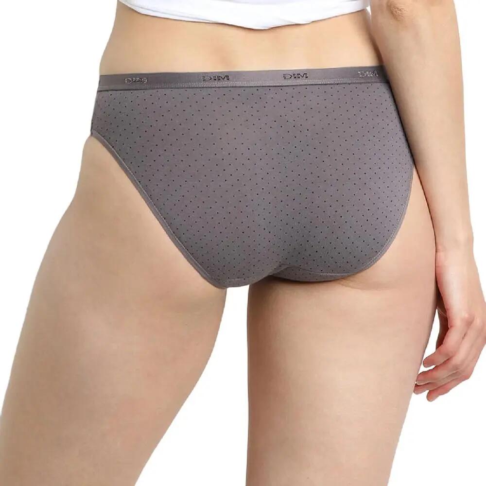 Dim Les Pockets Damen Culottes 3er Pack Schwarz/Grau aus Baumwolle 4/5