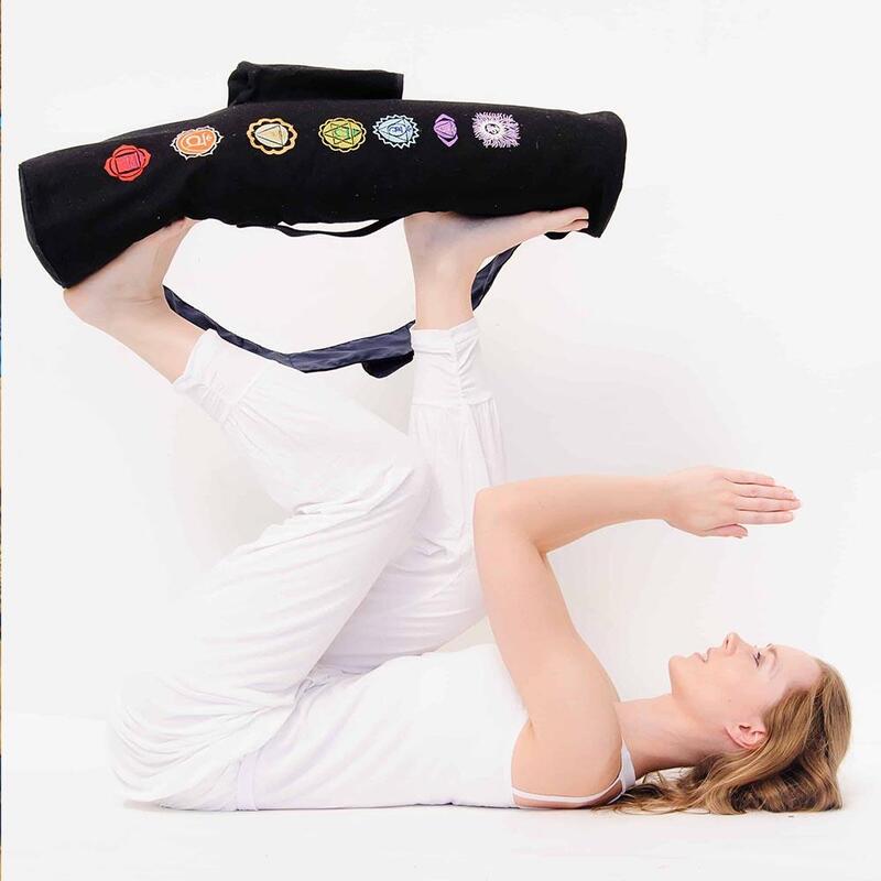 Saco de tapete de yoga, Pilates e fitness 7 chakras bordados 78x18cm