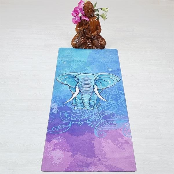 Lichtgewicht opvouwbare reis yogamat + draagriem - Elephant