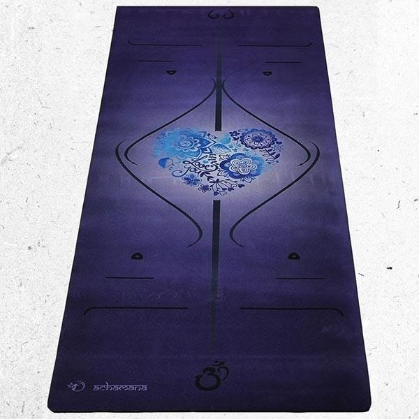 Tapis yoga écologique nouveau concept 3 plis 6 mm, lignes de position + sac yoga